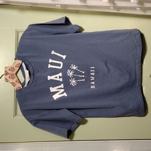 Women's Romwe dusty blue Maui Hawaii S short t-shirt